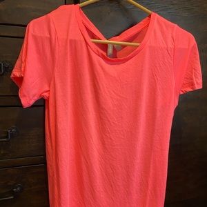 Hot pink t-shirt dress